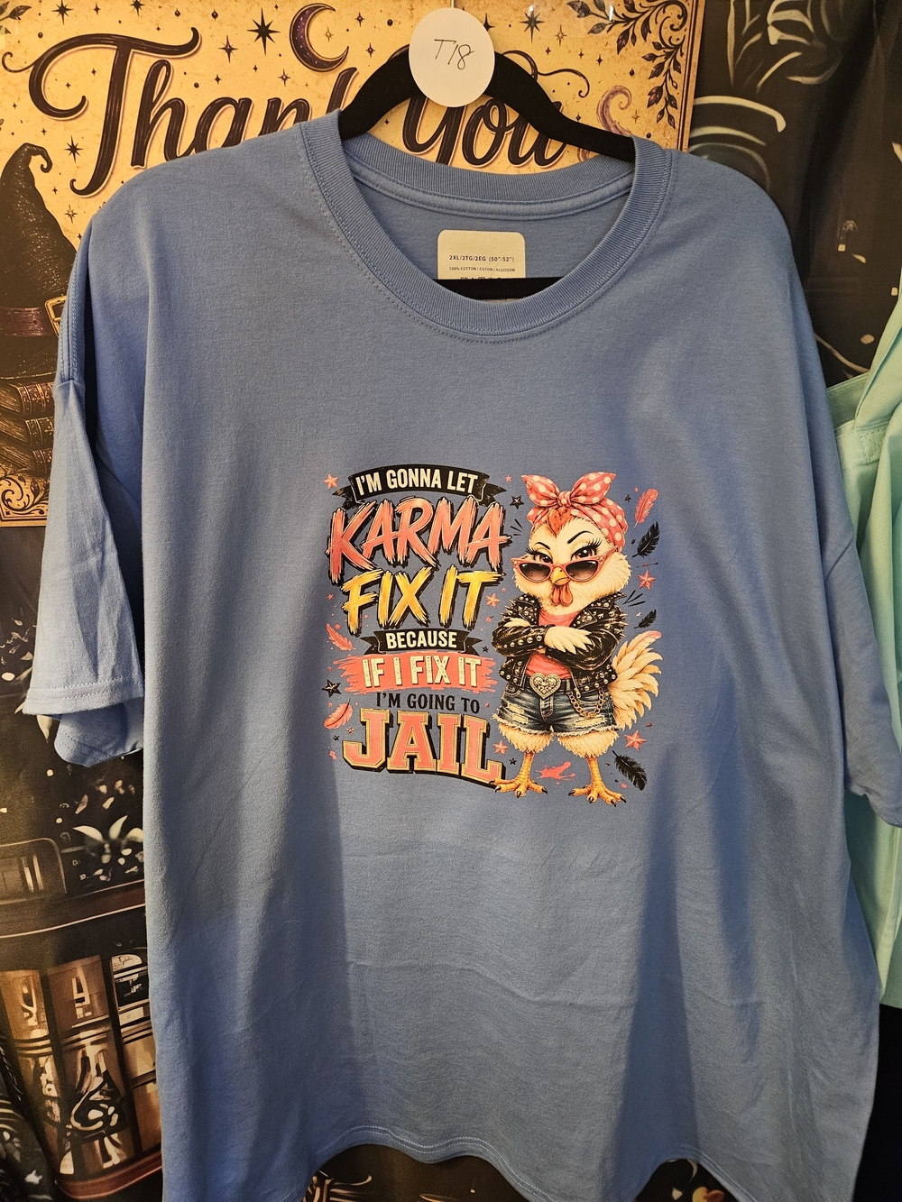 Unisex Blue Graphic Tee - "Karma Fix It"